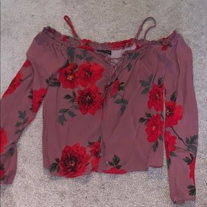 Long sleeve flower print shirt